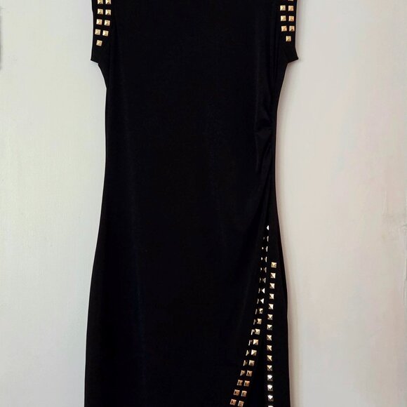 MICHAEL Michael Kors Black with Stud-Trim Side-Slit Dress - Picture 2 of 10